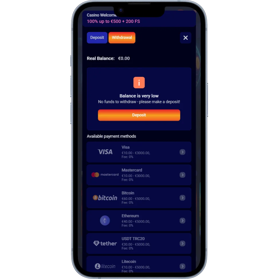 BotSpinsBet Casino Withdrawal Options